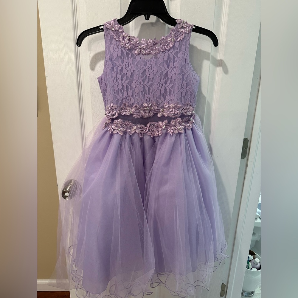 Special occasion dress. Purple with sequins and toile.